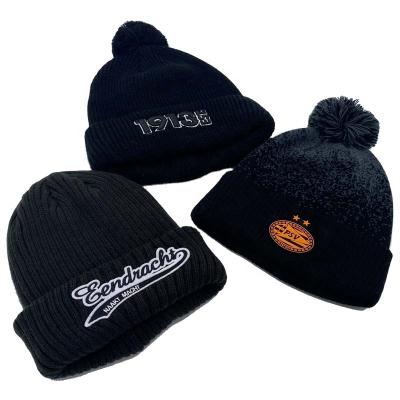 China Custom High Quality Fashion Embroidery Jacquard Logo Acrylic Unisex Winter Knitted Beanies Hats COMMON for sale