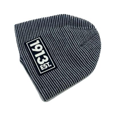 China COMMON Warm Soft Warm Acrylic Knitted Hat Ribbed Jacquard Winter Acrylic Beanie Hat for sale