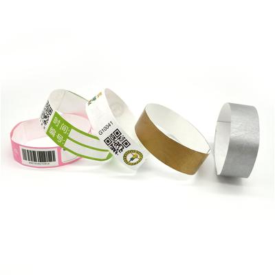 China China Amusement Parks Factory Price Plain Tyvek Waterproof Paper Wristband for sale