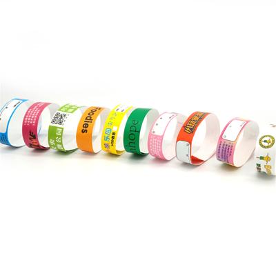 China Appropriate Stock Amusement Park Cheap Printed Tyvek Paper Wristband for sale