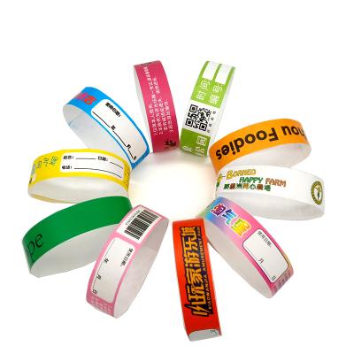 China Amusement park 19mm customized logo club wristbands concert wristband tyvek straps bileklik with serial number for amusement park for sale