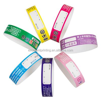 China Amusement parks personalized tyvek paper self adhesive wristbands/waterproof tyvek paper wristbands/inkjet tyvek printable wristbands for sale