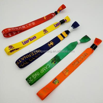 China Amusement Park Wristbands Manufacturer Concert Activity Cloth Wristbands Cheap Woven Party Ticket Wristband Entertainment Party Ticket Wristband for sale