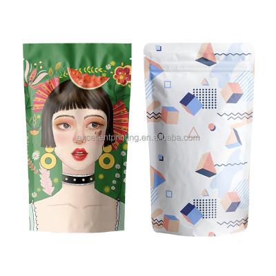 China Customized Security Stand Up Food Packaging Dry Bag Pouch With Zipper Backing Up Pouch With Window for sale