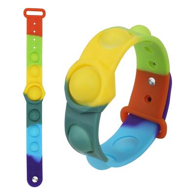 China Birthday Trigger Bracelet Toys Wearable Noise He Stir Toy Wristband Hand Finger Press Silicone Stirrer Bracelet for sale