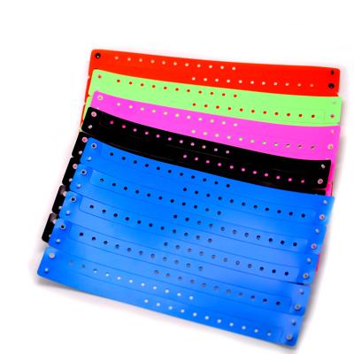 China Amusement Parks Disposable Neon Colorful Programmable Vinyl PVC ID Wristband Slap Wristband With Custom Printing Wristband For Events for sale