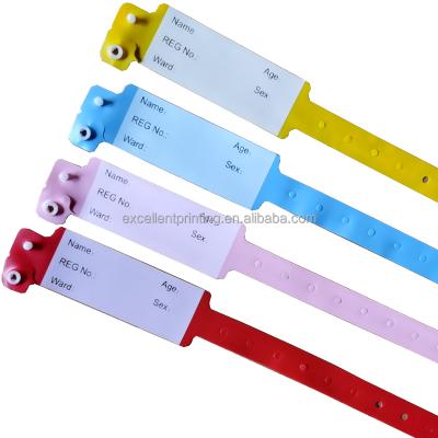 China Hospital ID Plastic Vinyl Wristband Vinyl ID Bands Wristbands Name ID Wristbands Medical Handwritten Waterproof/Waterproof Wristband Custom Lock for sale