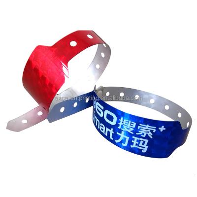 China Plastic Disposable Synthetic Wristband Holographic Glitter Event Wristbands Wristbands For Events Party for sale