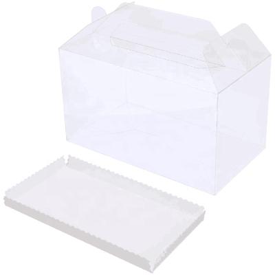 China Recycled Materials Clear Plastic Gift Box With Handle Clear Plastic Box Packaging Box For Wedding for sale