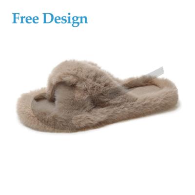 China Anti Smell Anti Smell Quality Platform Indoor Outdoor Indoor Large Slippers Fluffy Fur Slides Sandals Slippers For Women for sale