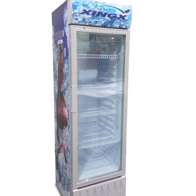 China Upright Glass Door Beverage Cooler Glass Cooler COMPRESSOR Commercial Door Display Fridge for sale