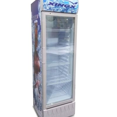 China Cooler Upright Glass Door Beverage Cooler COMPRESSOR Commercial Showcase Display Fridge for sale