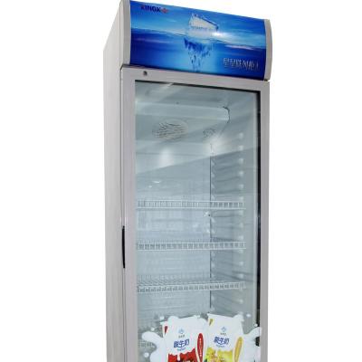 China Upright Glass Door Cooler Beverage Cooler COMPRESSOR Beverage Display Door Commercial Display Fridge for sale