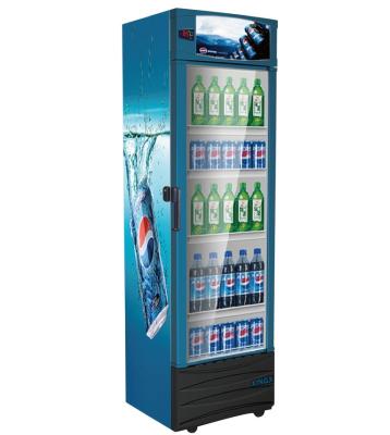 China Upright COMPRESSOR XLS-215FG Glass Door Cooler Beverage Cooler Commercial Display Fridge for sale