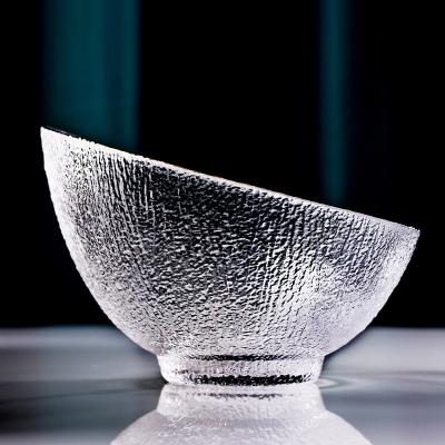 China Disposable Home Kitchen Supplies Use Slanted Mouth Glass Gold Rim Fruit Bowl for sale