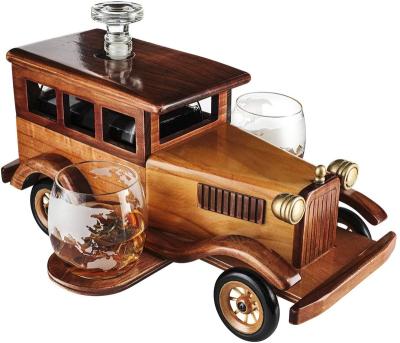 China Hot Sale 2pcs Car Whiskey Decanter Set Eco-friendly Lead Free Vintage Whiskey Tumblers for sale