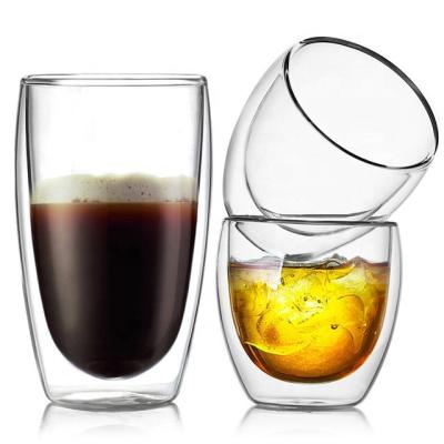 China Double Wall Tea Borosilicate Glass Disposable Wholesale Espresso Insulated Coffee Cup for sale