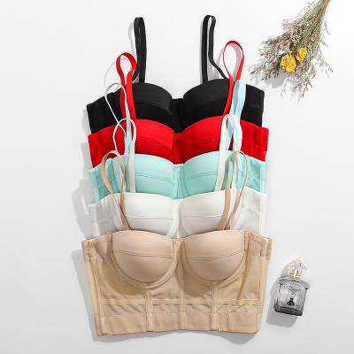 China POLYESTER / NYLON Fitness Mesh Women Sports Bra Top Strap Top for sale