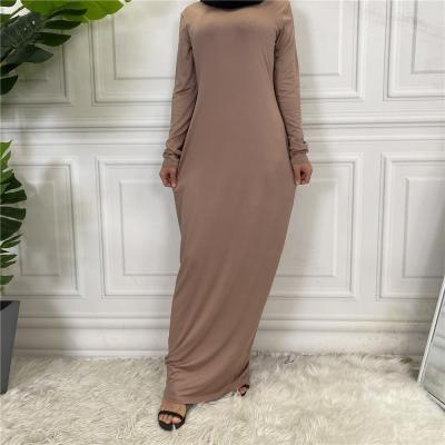 China Long Sleeve Arabian Dress Women's Low Solid Color Solid Dress C9091 for sale