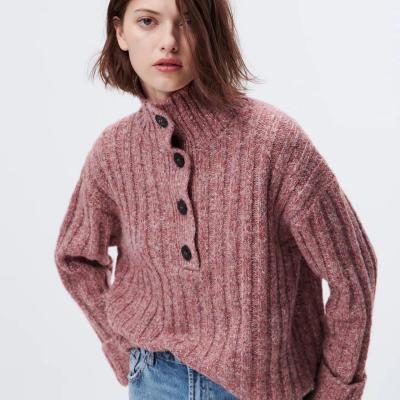 China Breathable Rib Knitwear Sweater Crop Top Outwear For Women Fall 2021 for sale