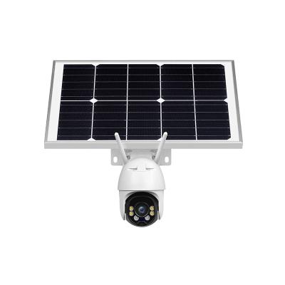 China Full HD 1080P PTZ 4G CE TUYA White H.265 CMOS CCTV Alarm CCTV WIFI Camera 30W Low Power Wave Solar Micro Power Consumption Sound and Light Outdoor for sale