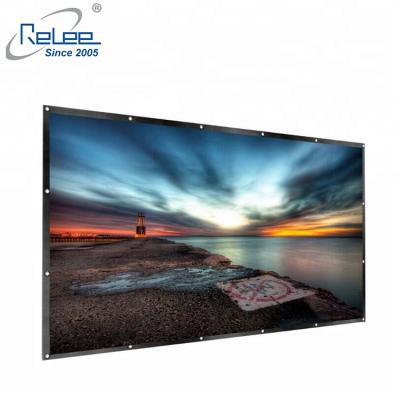 China HOT Foldable Outdoor Indoor Portable Movie Theater 120inch Movie Theater White Projector Screen Fabric for sale