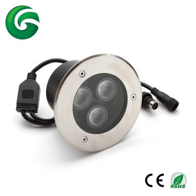 China DC 4 in 1 RGBW Led Underground Light, 24V Aluminum Alloy 3X8W Led Inground Light, Deck Light for sale