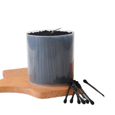 China Japan Stick Disposable Standard Black Paper Charcoal Swabs Cotton Swab for sale