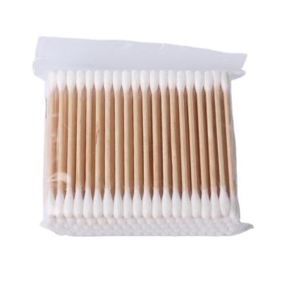 China Rich Producing Experience Eco-Friendly Polybag Disposable Wooden Shaft Cotton Buds Ear Tips for sale