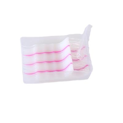 China Plastic PE Disposable Colorful Pink And White Bulk Dental Floss for sale