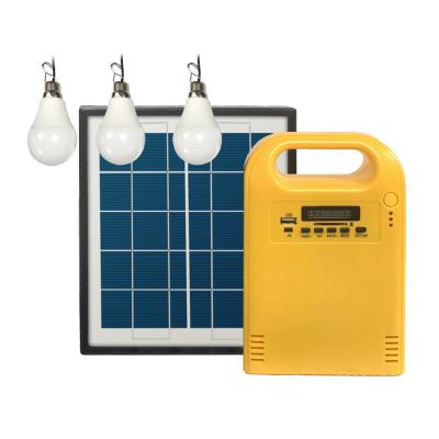 China 5W 9V Portable Solar Lighting System 3 Lights Residential Hot Selling Solar Lighting System for sale