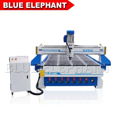 China La carpintería azul de la combinación del CNC del elefante trabaja a máquina 1530 3 AXIS para la fabricación de madera de los muebles del gabinete de la puerta en venta