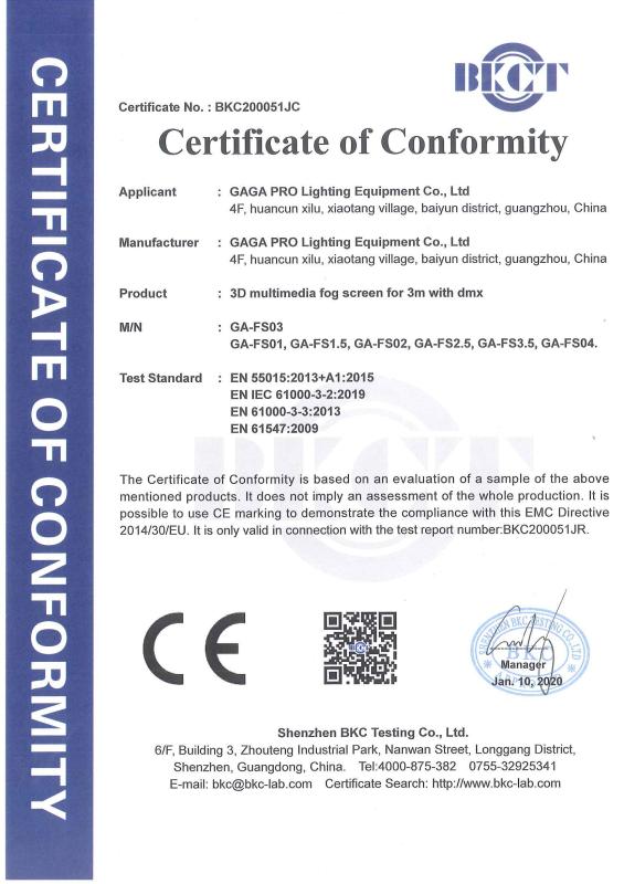 CE - Guangzhou GAGA Pro Lighting Equipment Co., Ltd.