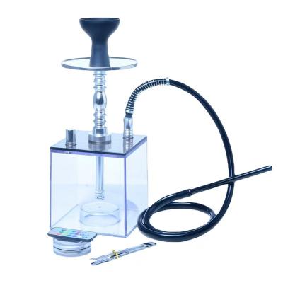 China Smooking Shisha Wholesa Acrylic Cube Square Hookah Hukkah ShiSha Plastic Hookah hubbly bubbly sheesha for sale