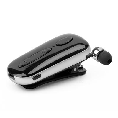 China Telescopic Cable Earphones 2021 New Telescopic Traction-Wire Wireless Earbuds With Protective Flap Collar-clip Earbuds Automatic Connection for sale