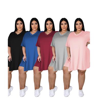 China Women's Breathable Summer Big Size T-Shirts Plus Size Two Piece Sets Sport Oversized Loose Suits for sale