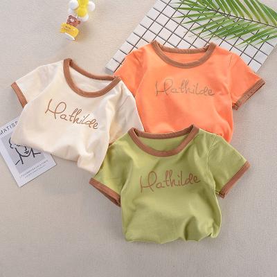 China Summer Breathable Short Sleeve Top Baby Boys Girls T-shirt Children's Half Sleeve Top for sale