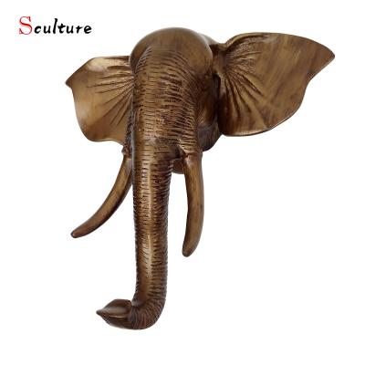 China Main Europe Sculptural Art Metal Abstract Elephant Sculpture Wall Art For Home Decor for sale