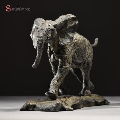 China Life Size Europe Home Decor Sculpture Africa Elephant Bronze Statue Wild Animal Bronze Sculpture for sale