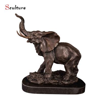 China Life Size Europe Home Decor Wild Animal Statue Art Metal Outdoor Sculpture Elephant Bronze Sculpture for sale