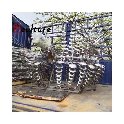 China Large Stainless Steel Modern Abstract Outdoor Wind Metal Kinetic Garden Sculpture for sale