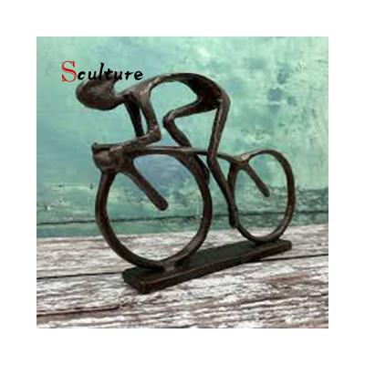 China Garden Decoration Bicycle Bronze Sculpture Outside Garden Bicycle Casting Bronze Bicycle Sculpture for sale