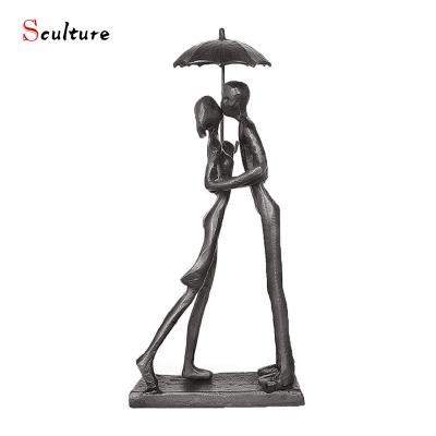 China Europe Home Decor Sculpture Abstract Dance Couple Bronze Lady Statue for sale