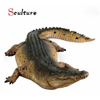 China life size europe bronze sculpture the swamp beast lawn alligator crocodile garden sculpture for outdoor decoration for sale