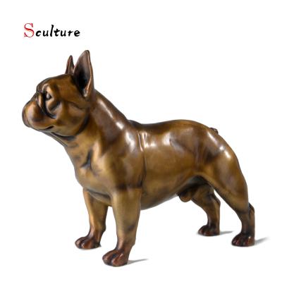 China Europe Bronze Sculpture Art Deco French Bulldog Statue for Home Decor for sale