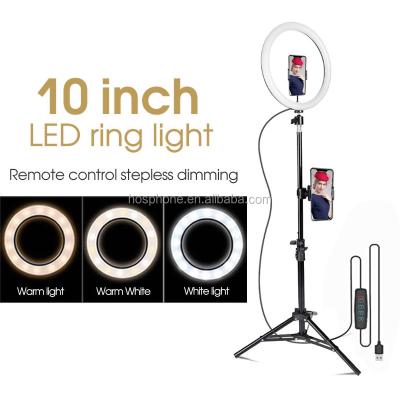 China 2020 Hot Sale Live Makeup Photography Amazon TikTok YouTube Video 26cm 10' Inch Selfie Ring Led Light With 1.1m Tripod Live Stream Makeup Camera Beauty Lamp for sale