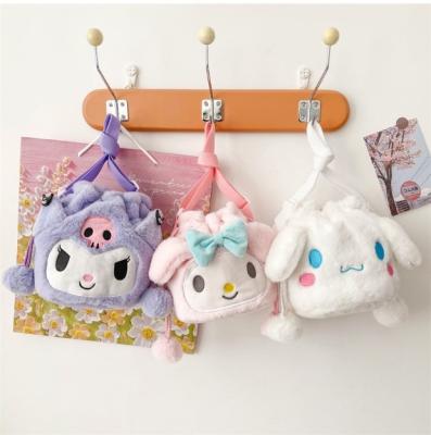 China Vintage Kawaii Plush Sanrio Bag Kuromi Melody Cinnamoroll Anime Stuffed Backpacks for Girls Doll Cartoon Cross - Soft Body Toy for Kids for sale