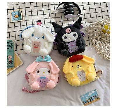 China Cinnamoroll Kawaii Plush Sanrio Backpack My Melody Plushie Kuromi Bag Purin Dog Anime Backpacks For Girls Stuffed Toy Kid Gifts for sale