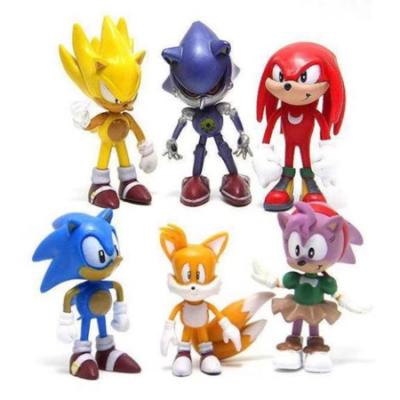 China PVC Sonic Action Numbers 6 Model Flying Squirrel Hand Held Dolls and Strokes Mouse Cake Toy Dolls for sale