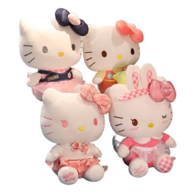 China Cute Kitty Stuffed Plush Toy Animal Anime Figure Fun Sanrio Kitten Hello Stuffed Pillow Plush Toys Kawaii Cat Fluffy Plush Doll Hugging for sale